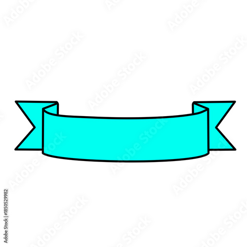 Cyan Ribbon Banner
