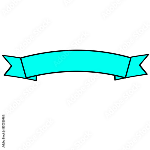 Cyan Ribbon Banner