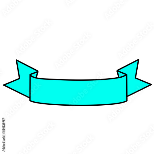 Cyan Ribbon Banner