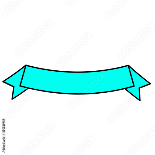 Cyan Ribbon Banner