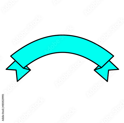 Cyan Ribbon Banner