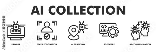 AI Collection web banner icon vector illustration for Modern Monitoring
