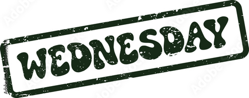 Classic grunge rubber stamp with the weekday WEDNESDAY for scheduling and planning