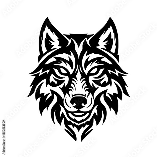 Tribal Wolf Logo Vector