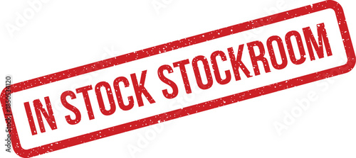 Red grunge rubber stamp vector with text IN STOCK STOCKROOM for internal warehouse communication