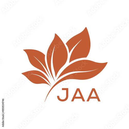  Modern Abstract Botanical Logo with Leaf Motif and Letter mark "JAA " JAA  Later Logo, 
