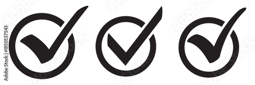 check box icon with correct, accept checkmark icons green tick box, check list circle frame - checkbox symbol sign. Green check mark icon in a box.