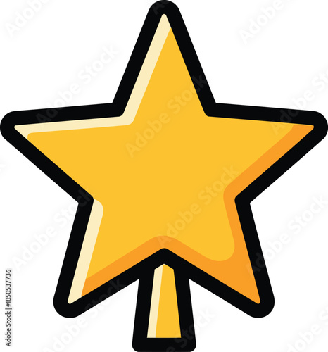 Golden star topper festive holiday decoration perfect for Christmas tree and New Year celebrations