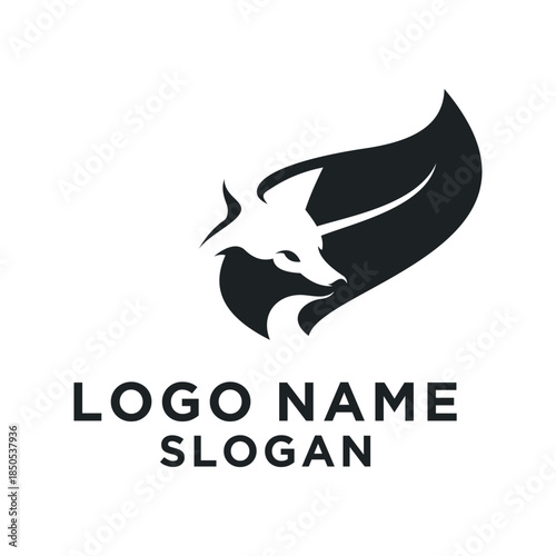 black fox head vector logo leaf concept