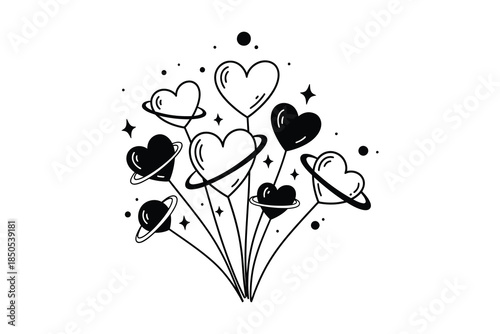 Galactic heart planet bouquet