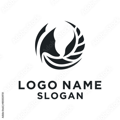 black fox head vector logo leaf concept