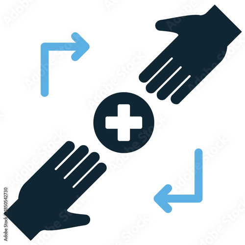 Health help icon vector for medical support and emergency assistance. Ideal for illustrating patient care, first aid services, and hospital guidance.