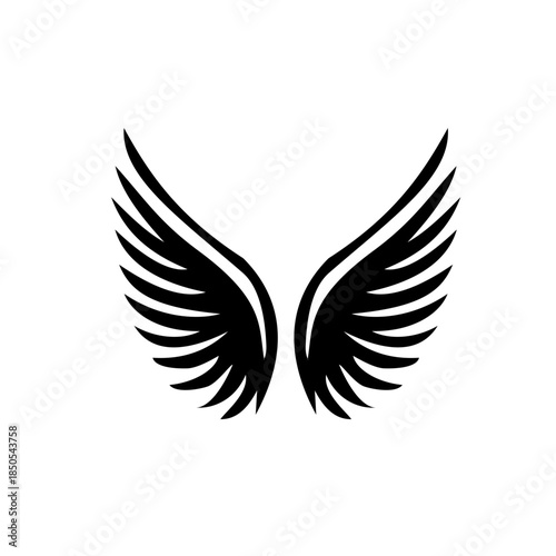 Wing icon. Wing icon set. Vector emblem