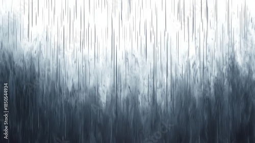 vertical rain streaks and misty smoky gradient from bright top to dark bottom, evoking a cold, somber and contemplative mood