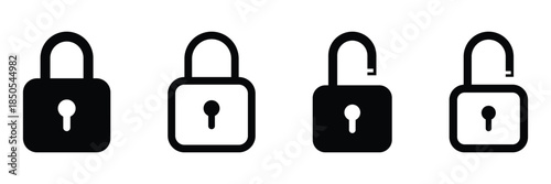 Set of security lock icons. Padlock icon vector illustration