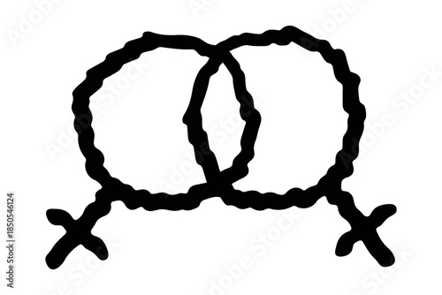 Hand drawn lesbian identity sign Symbol used to represent sex and gender
