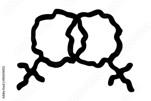 Hand drawn lesbian identity sign Symbol used to represent sex and gender
