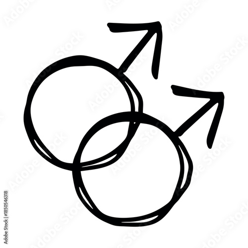 Hand drawn homosexual identity sign Symbol used to represent sex and gender