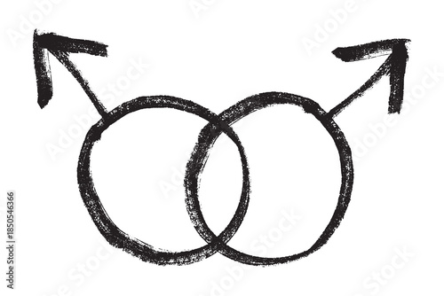 Hand drawn homosexual identity sign Symbol used to represent sex and gender