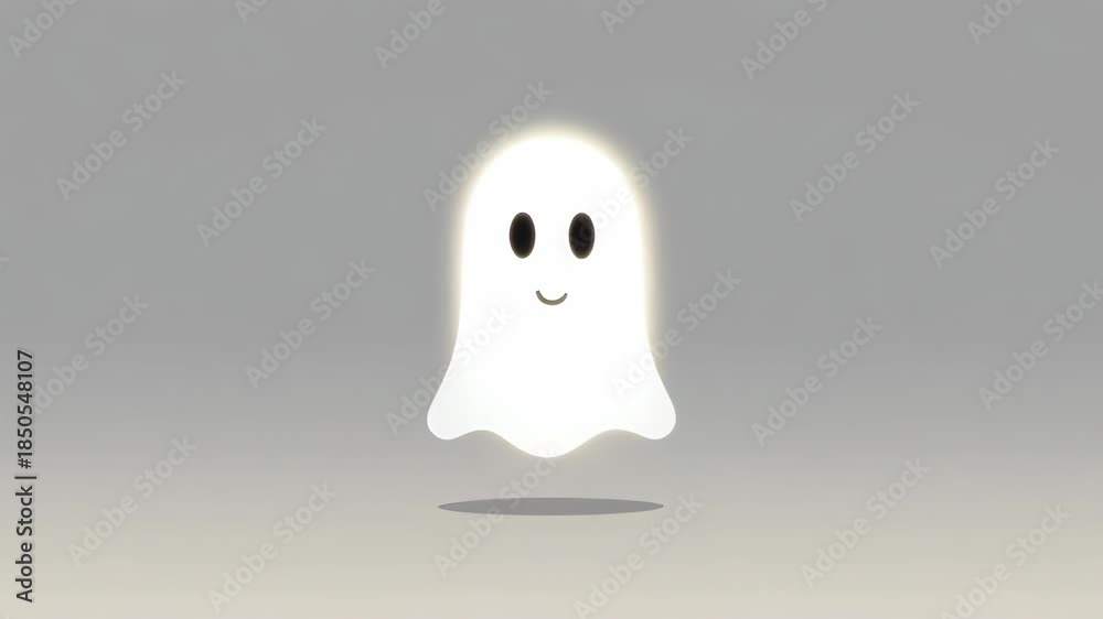 custom made wallpaper toronto digitalCartoon Ghost Character Animation with Smile.