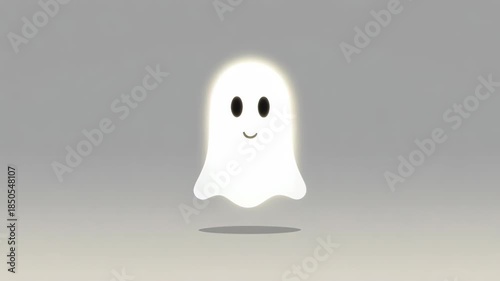 Wallpaper Mural Cartoon Ghost Character Animation with Smile. Torontodigital.ca