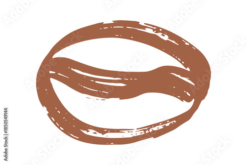 Hand drawn fresh roasted coffee bean Arabica robusta seed doodle Single element for print, web, design, decor