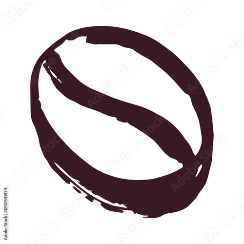 Hand drawn fresh roasted coffee bean Arabica robusta seed doodle Single element for print, web, design, decor