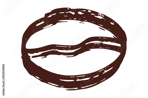 Hand drawn fresh roasted coffee bean Arabica robusta seed doodle Single element for print, web, design, decor