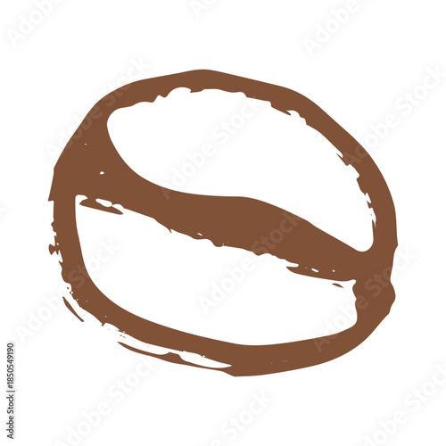 Hand drawn fresh roasted coffee bean Arabica robusta seed doodle Single element for print, web, design, decor
