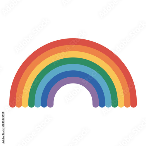 A simple colorful rainbow illustration against a plain white background
