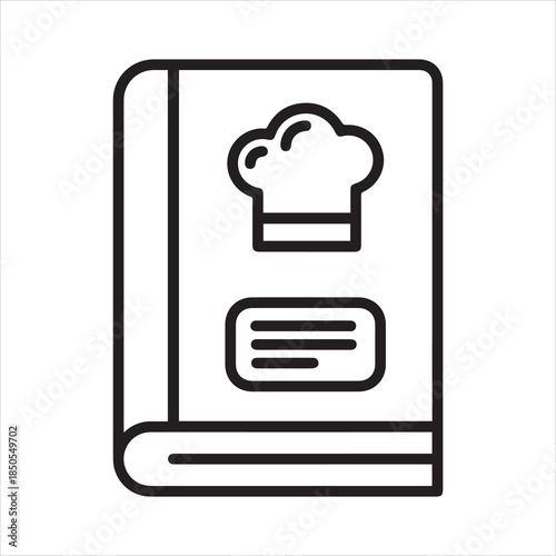 cookbook or recipe book with a chef hat icon on transparent background