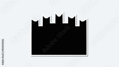 Black Fortress Wall Silhouette with Crenellations.