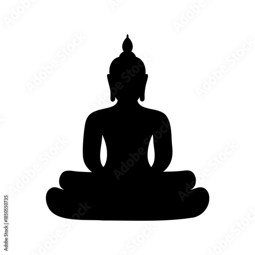 Meditative Buddha Silhouette in Lotus Position, an Iconic Spiritual Image