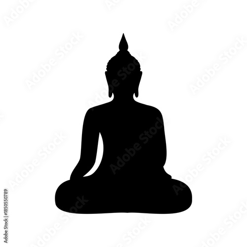Serene Buddha Silhouette in Meditation, Representing Peace and Spiritual Harmony