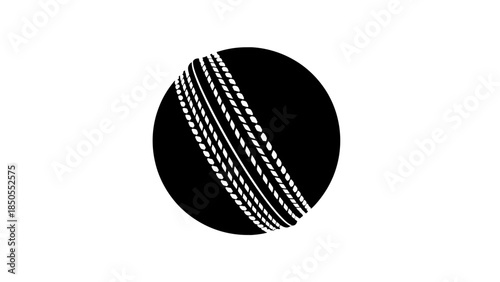 Cricket Ball with Seam Isolated White Background
