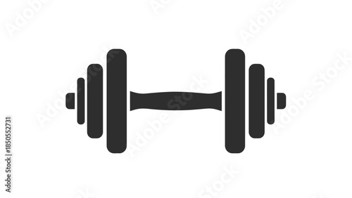 Heavy Dumbbell for Weightlifting and Fitness Training on Isolated White Background, Exercise Equipment