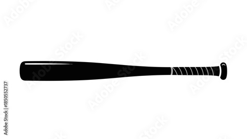 Wooden Baseball Bat with Textured Grip on Isolated White Background, Sports Equipment for Game