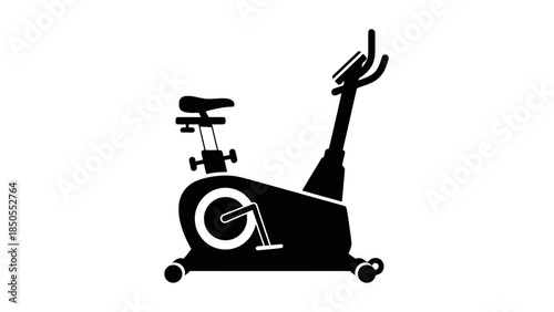 Modern stationary exercise bike for indoor cycling and cardio workouts, isolated on a white background.