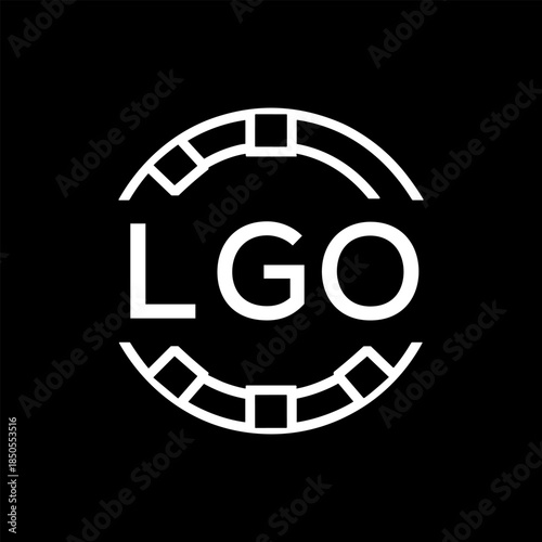 Clean Line Art Monogram Emblem for Brands, LGO Later Logo, Unique Letter Logo with Circular Motif,
