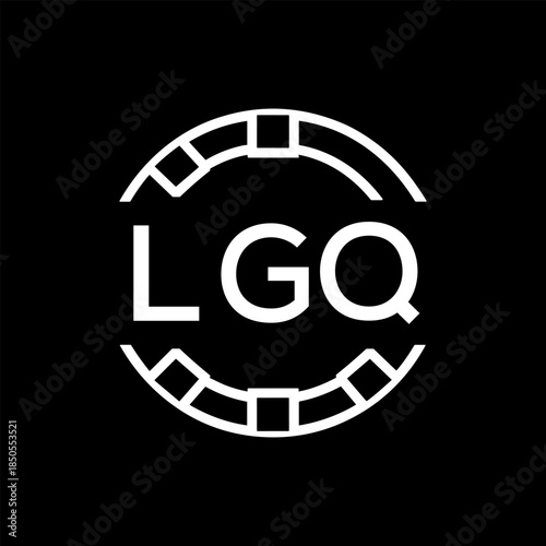 Clean Line Art Monogram Emblem for Brands, LGQ Later Logo, Unique Letter Logo with Circular Motif,
