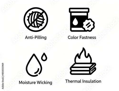 Elements such as anti pilling and color fastness represent the fabric characteristics of moisture conductivity and insulation, and are suitable for clothing promotional materials.
