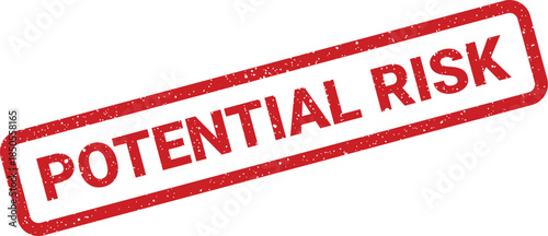 A worn rubber stamp graphic clearly indicating a potential risk warning message