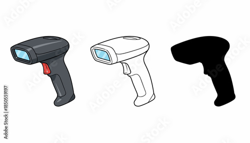 Barcode scanners in various states of completion displayed side by side