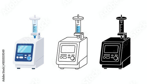 Laboratory Equipment Illustration Featuring Various Devices and Instruments in a Scientific Setting