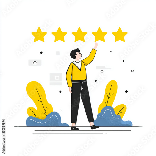 businessman with ratng star