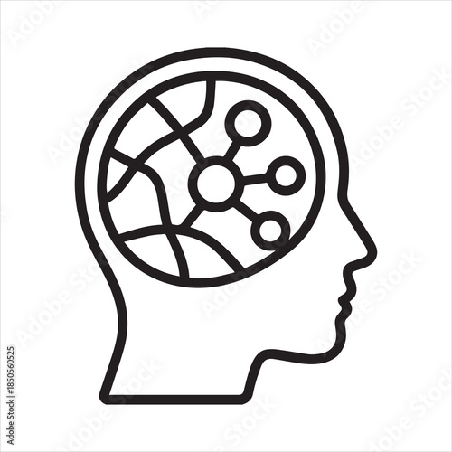 Mental map spatial organization outline icon vector