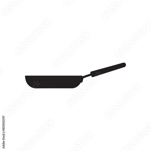 Fries pan silhouette icon vector flat design