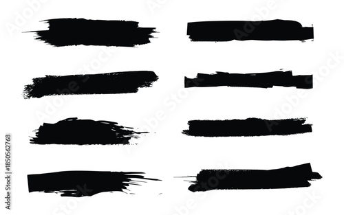 Collection of black brush strokes on white background