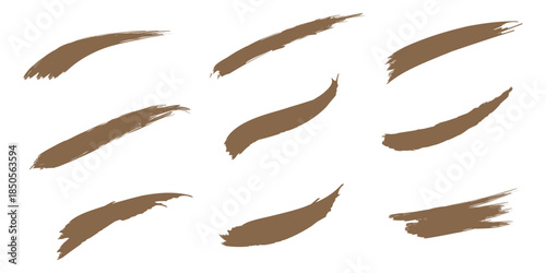 Collection of brown eyebrow illustrations on white background