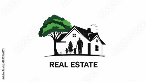 Family Home Real Estate Logo Design.